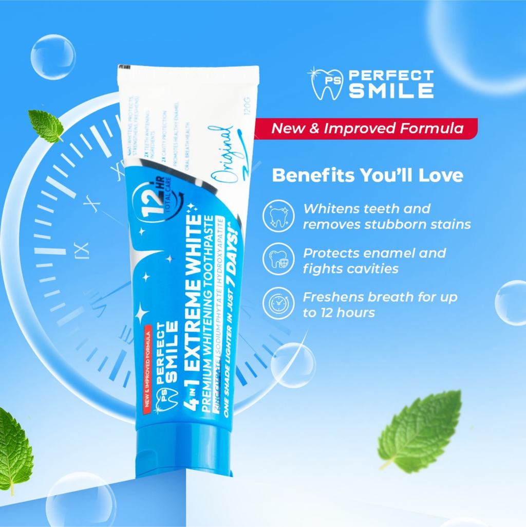 Toothpaste Perfect Perfect Smile 4in1 Extreme White Premium Whitening Toothpaste Original