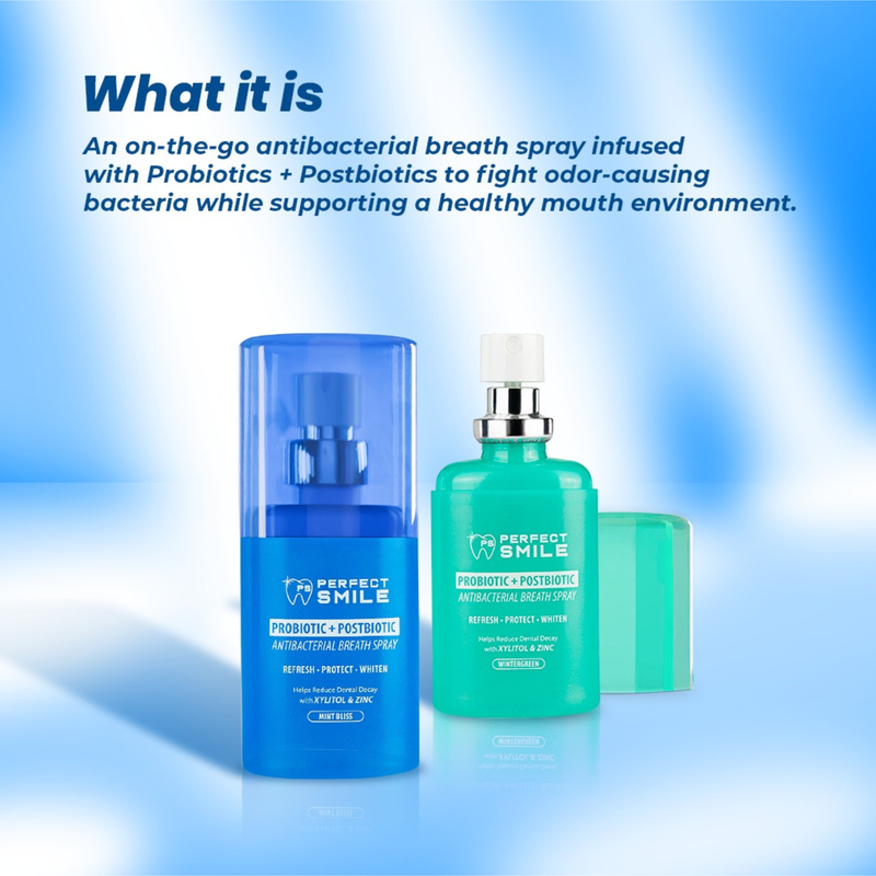 Perfect Smile Probiotic + Postbiotic Antibacterial Breath Spray 15ml