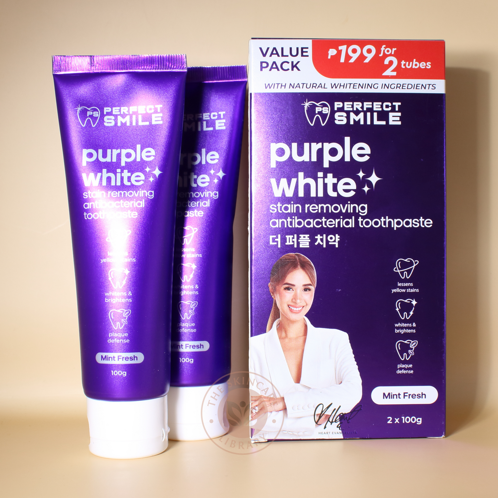 Perfect Smile Purple White Stain Removing Antibacterial Toothpaste Mint Fresh 100g x 2 Tubes | Toothpaste Perfect Smile Purple White Stain Removing Antibacterial Toothpaste Mint Fresh 100g x 2 Tubes | Toothpaste