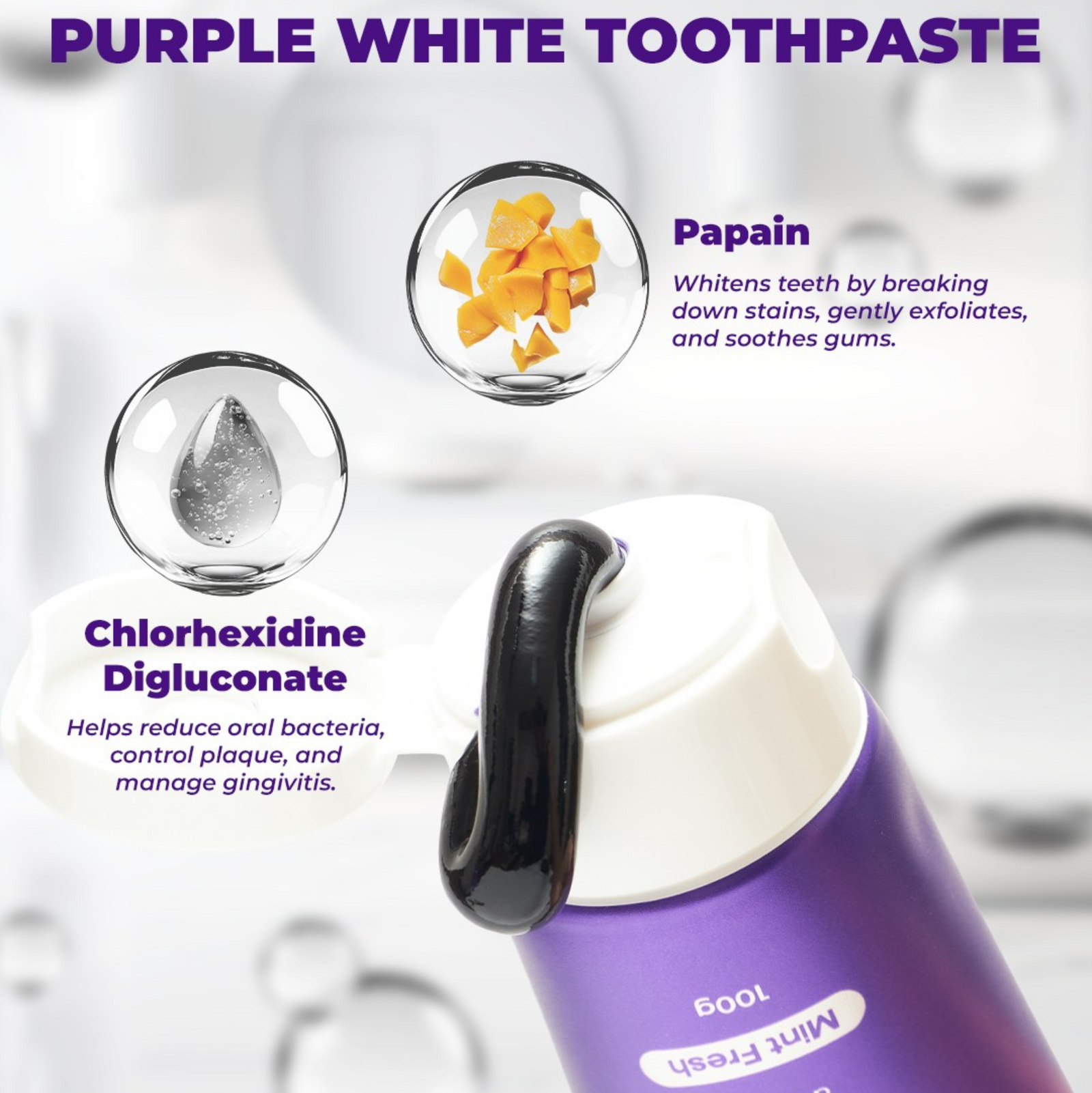 Perfect Smile Purple White Stain Removing Antibacterial Toothpaste Mint Fresh 100g x 2 Tubes | Toothpaste Perfect Smile Purple White Stain Removing Antibacterial Toothpaste Mint Fresh 100g x 2 Tubes | Toothpaste