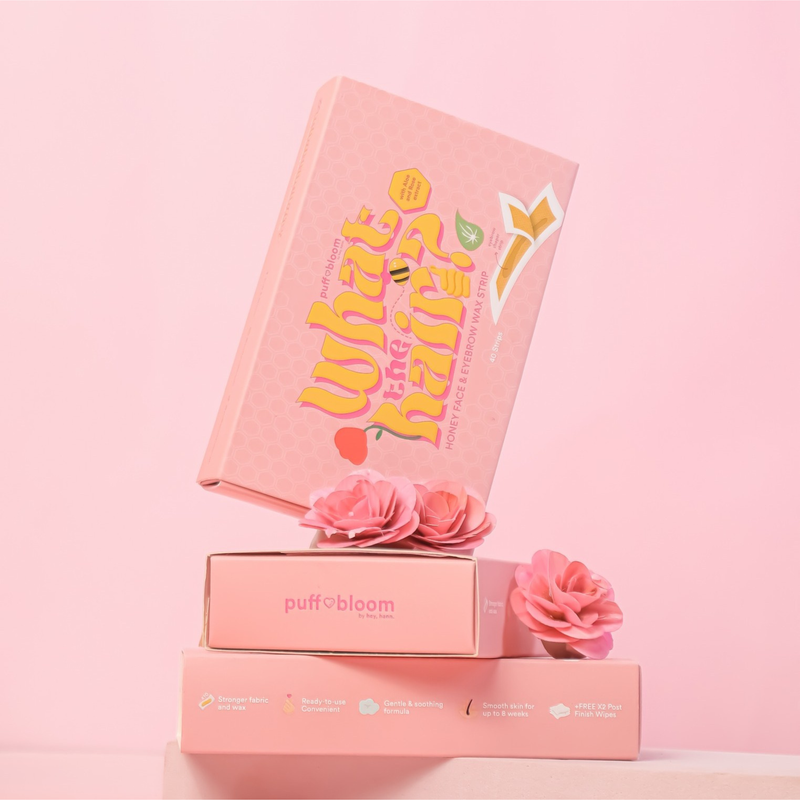 Puff & Bloom What The Hair? Honey Face & Eyebrow Wax Strip 40 Strips