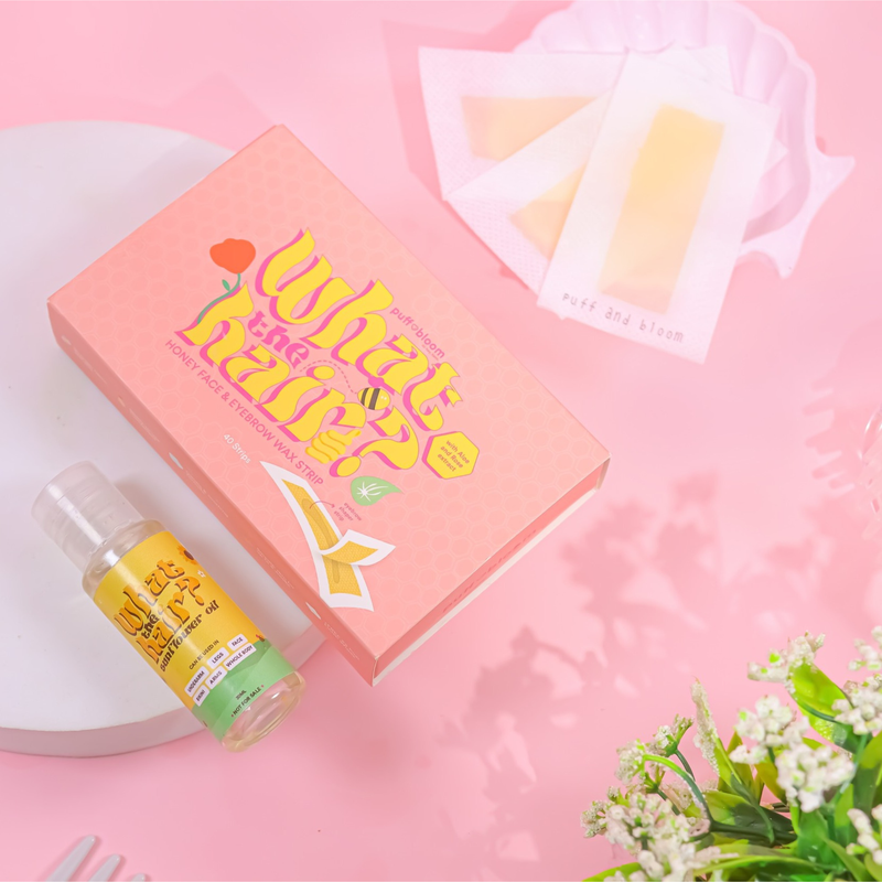 Puff & Bloom What The Hair? Honey Face & Eyebrow Wax Strip 40 Strips