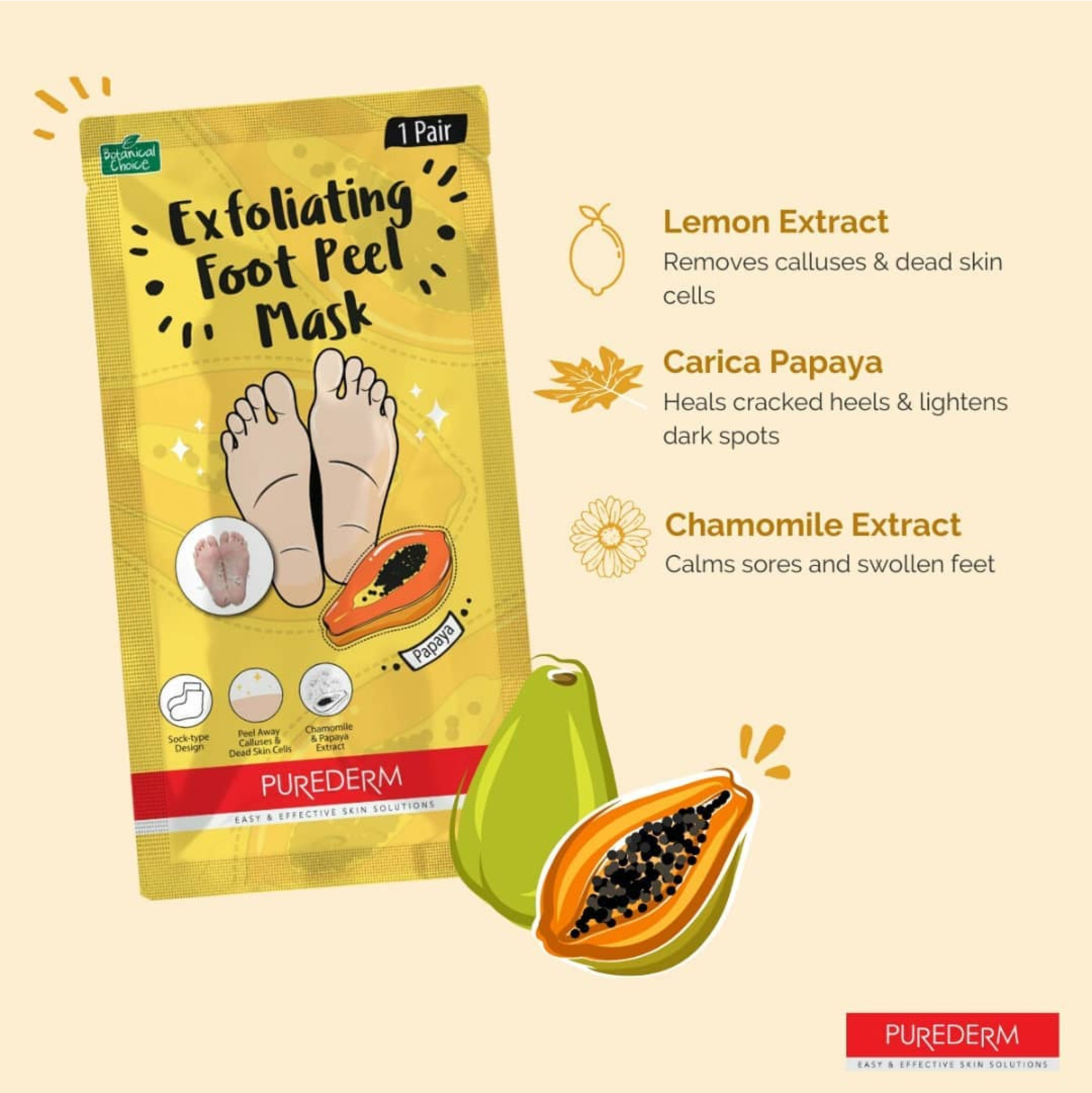 Purederm Exfoliating Foot Peel Mask 1 Pair | Foot Mask Purederm Exfoliating Foot Peel Mask 1 Pair | Foot Mask