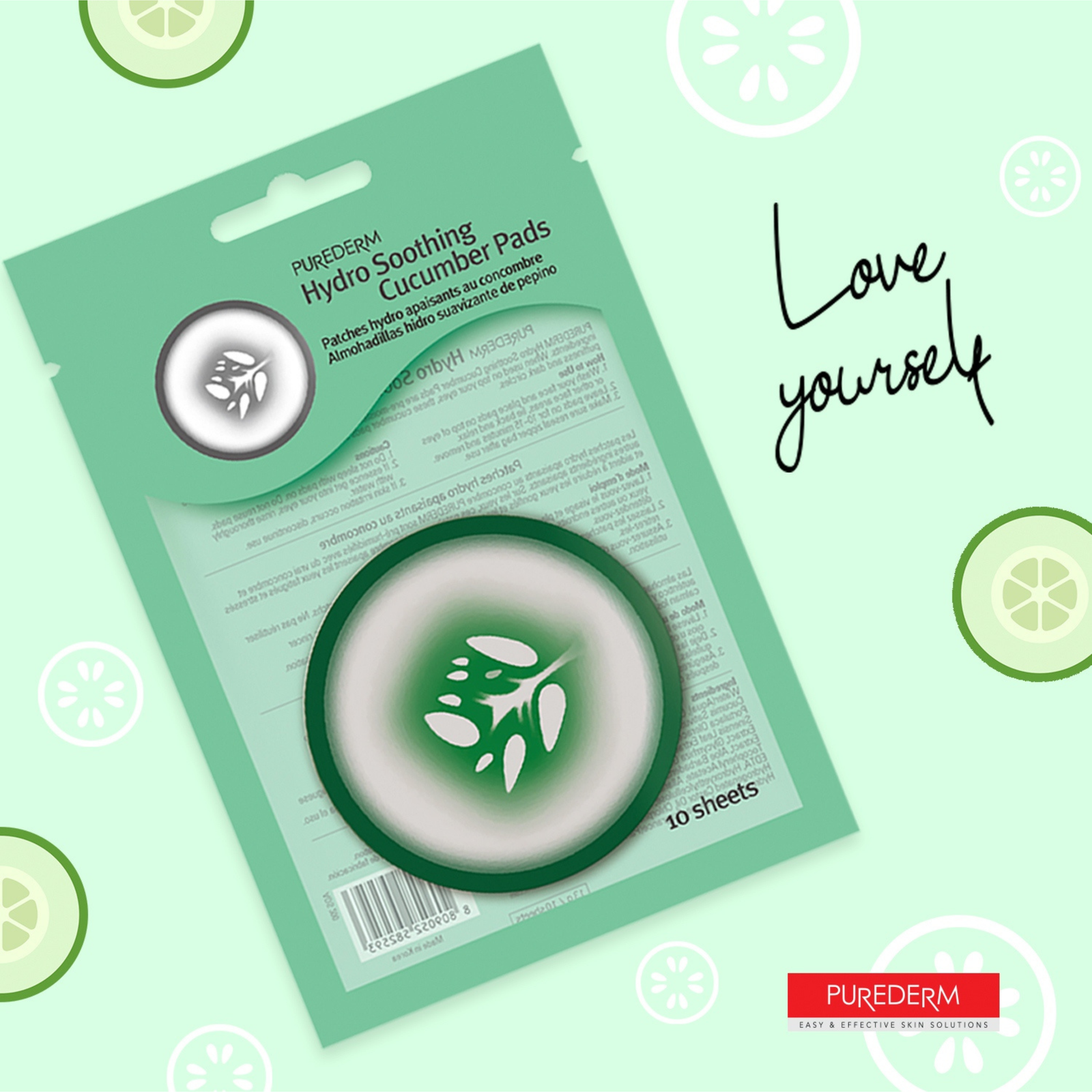 Purederm Hydro Soothing Cucumber Pads 10 Sheets | Eye Serums, Creams and Patches Purederm Hydro Soothing Cucumber Pads 10 Sheets | Eye Serums, Creams and Patches