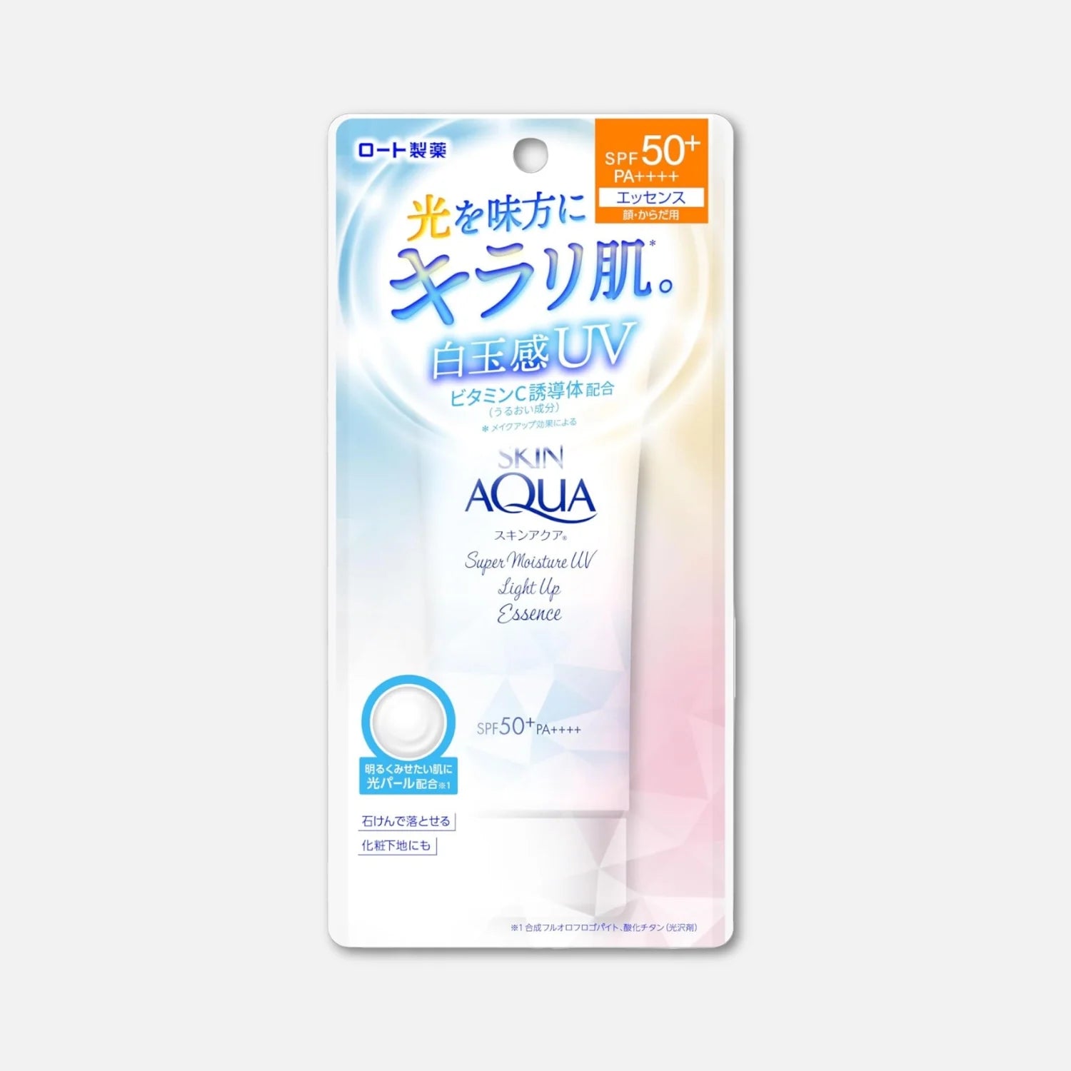 Rohto Mentholatum Skin Aqua Super Moisture UV Light Up Essence SPF50 70g | Sunscreen