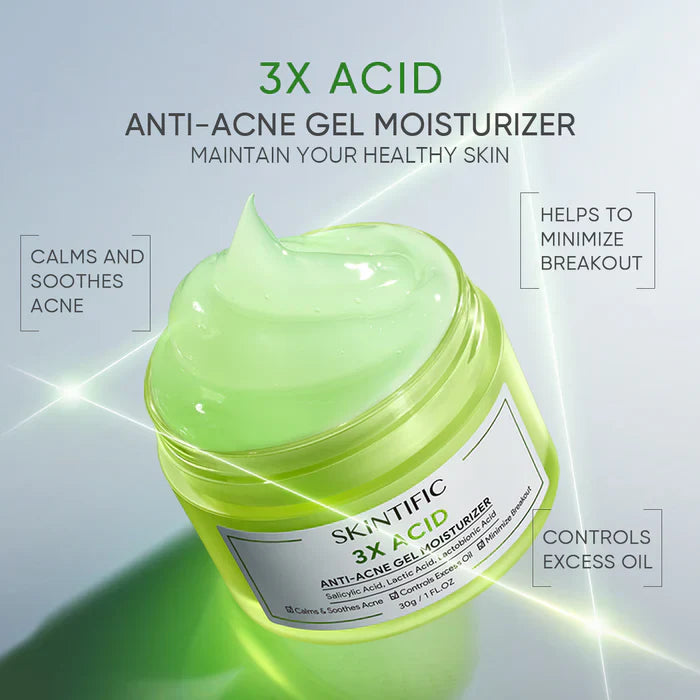 Skintific 3X Acid Anti-Acne Gel Moisturizer 30g