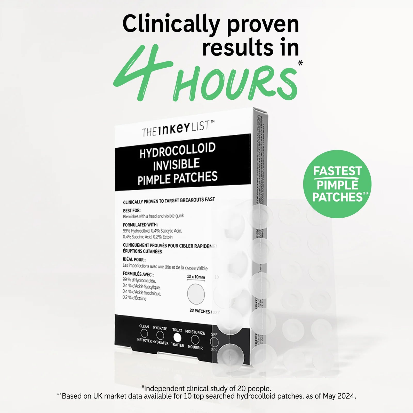 The Inkey List Hydrocolloid Invisible Pimple Patches 22 Patches | Acne Spot Treatment, Patches and Nose Strips The Inkey List Hydrocolloid Invisible Pimple Patches 22 Patches | Acne Spot Treatment, Patches and Nose Strips