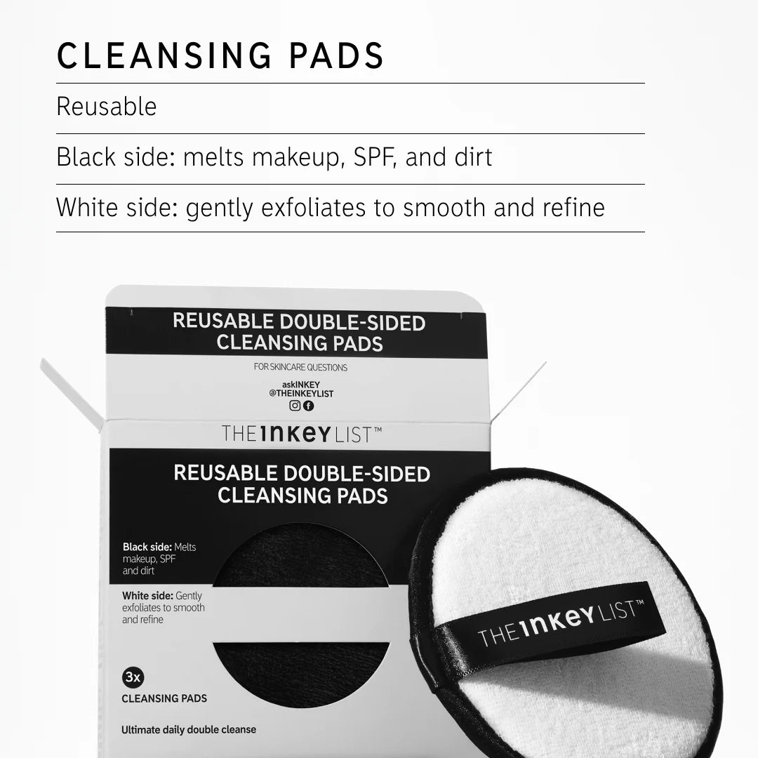 The Inkey List Reusable Double-Sided Cleansing Pads 3pcs | Facial Cleansing Tools The Inkey List Reusable Double-Sided Cleansing Pads 3pcs | Facial Cleansing Tools