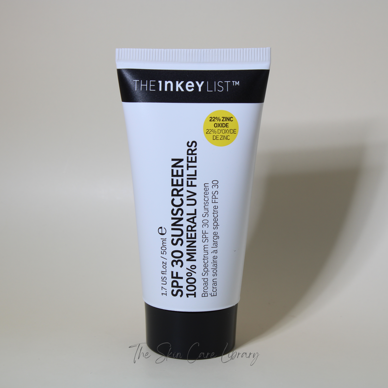 The Inkey List SPF30 Sunscreen 100% Mineral UV Filters 50ml