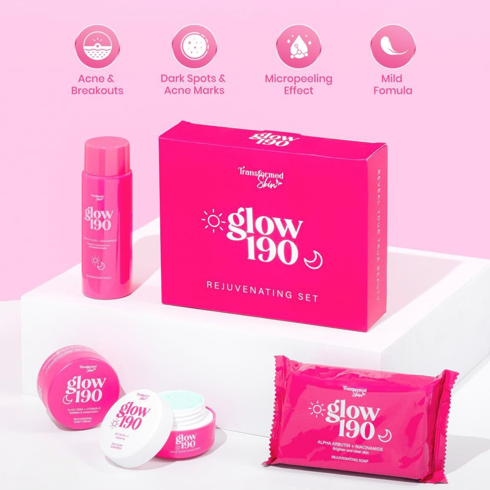Transformed Skin Glow 190 Rejuvenating Set | Set and Kit Transformed Skin Glow 190 Rejuvenating Set | Set and Kit