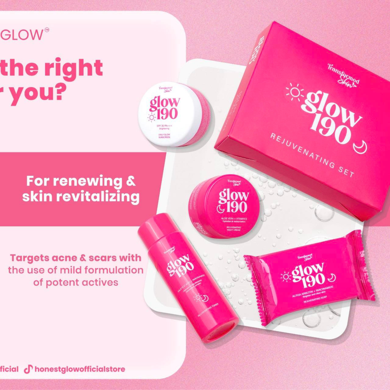 Transformed Skin Glow 190 Rejuvenating Set | Set and Kit Transformed Skin Glow 190 Rejuvenating Set | Set and Kit