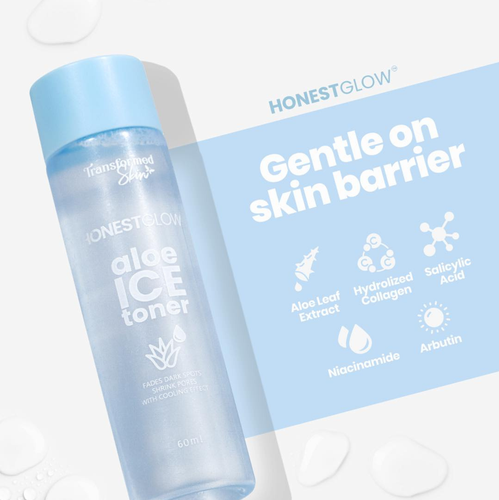 Transformed Skin HonestGlow Aloe Ice Toner 60ml | Toners Transformed Skin HonestGlow Aloe Ice Toner 60ml | Toners