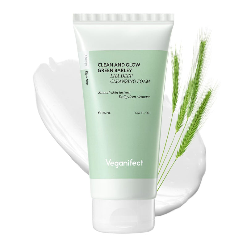 Veganifect Clean and Glow Green Barley LHA Deep Cleansing Foam 165ml