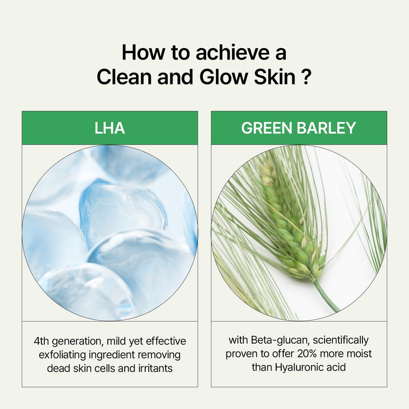 Veganifect Clean and Glow Green Barley LHA Deep Cleansing Foam 165ml