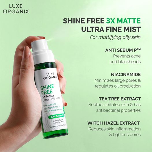Luxe Organix Shine Free 3x Matte Ultra Fine Mist 80ml