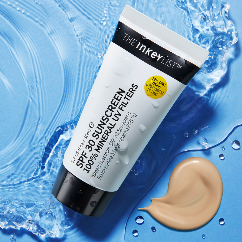 The Inkey List SPF30 Sunscreen 100 Mineral UV Filters 50ml