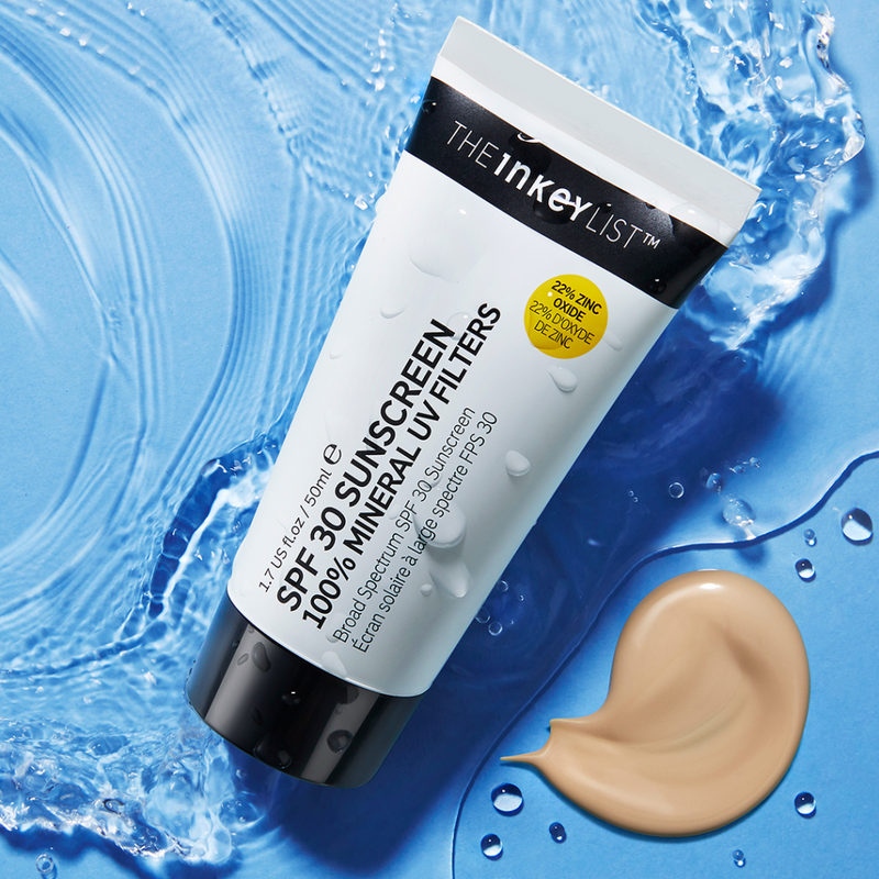 The Inkey List SPF30 Sunscreen 100% Mineral UV Filters 50ml